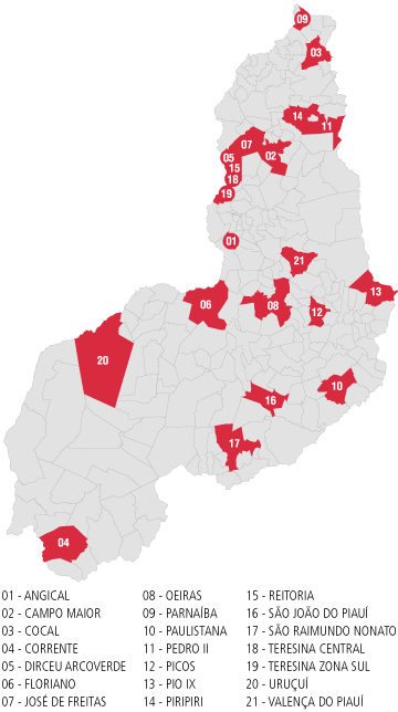 Mapa dos campi