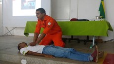 A palestra foi ministrada pelo Corpo de Bombeiros.
