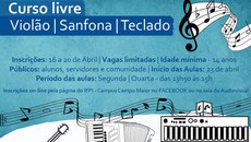 As vagas são limitadas e as inscrições são online ou na sala de Audiovisual