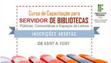 As inscrições serão realizadas de 03 a 12 de julho.