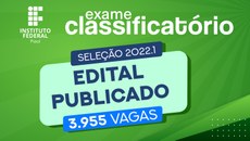 Os interessados poderão ser inscrever no Exame Classificatório de 12 de novembro a 12 de dezembro