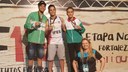 Entrega de medalha do salto em distância
