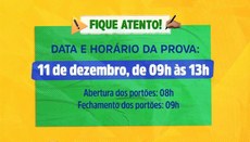 Prova no dia 11 de dezembro