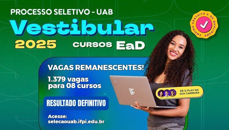 IFPI divulga resultado definitivo para cursos de graduação EaD