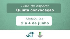 A matrícula deve ser feita a partir das 9h do dia 2 de junho até as 23h59 do dia 4.