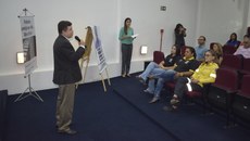 Reitor Paulo Henrique fala na abertura da palestra