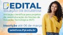 As inscrições devem ser feitas até o dia 6 de março