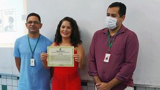 A entrega do diploma foi feita durante a primeira aula da nova turma do ProfEPT