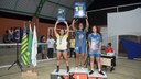 Foram entregues os troféus e medalhas dos terceiros, segundos e primeiros lugares no atletismo, vôlei, handebol e futsal
