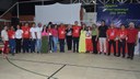 Foram entregues os troféus e medalhas dos terceiros, segundos e primeiros lugares no atletismo, vôlei, handebol e futsal