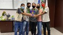 Entrega de medalhas e troféus em solenidade realizada no gabinete da Reitoria