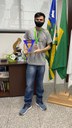Entrega de medalhas e troféus em solenidade realizada no gabinete da Reitoria