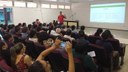 A reunião aconteceu no auditório e contou com a participação dos pais e responsáveis pelos alunos das turmas de Administração e Agropecuária
