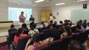 A reunião aconteceu no auditório e contou com a participação dos pais e responsáveis pelos alunos das turmas de Administração e Agropecuária