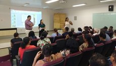 A reunião aconteceu no auditório e contou com a participação dos pais e responsáveis pelos alunos das turmas de Administração e Agropecuária