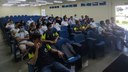 A visita teve como objetivo promover uma palestra para os alunos de Eletrotécnica