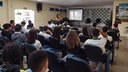 A visita teve como objetivo promover uma palestra para os alunos de Eletrotécnica