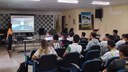 A visita teve como objetivo promover uma palestra para os alunos de Eletrotécnica