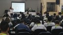 A palestra foi ministrada pela odontóloga Dhália Vieira para alunos do Campus