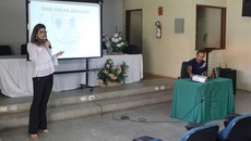A palestra foi ministrada pela odontóloga Dhália Vieira para alunos do Campus