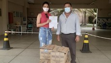 Foram doados 500 litros de álcool e 300 máscaras
