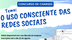 As inscrições podem ser feitas pela internet, de 17 a 22 de agosto