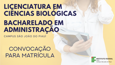 A matrícula será realizada nos dias 18 e 19 de maio