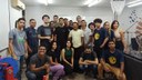 Os estudantes foram acompanhados pelo professor Denilson Pereira