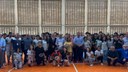 Anúncio de obras da cobertura da quadra esportiva