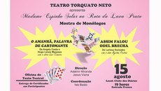 Um dos espetáculos é de coautoria do professor Hugo Lenes Menezes