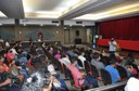 Recepção no auditório Maestrina Clóris de Oliveira, voltada aos alunos de Administração, Contabilidade e Serviços Jurídicos.