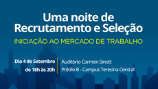 Inscrições acontecerão nos dias 31 de agosto e 1º de setembro