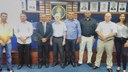 Prof. Joseam Cabral (IFPI), Eng. Agrimensor Josemar Borges (INTERPI), Eng. Civil Paulo Roberto Ferreira (Presidente do CREA/PI), Prof. Rogério Veras (UFPI), Prof. Ronildo Brandão (IFPI), Eng. Agrimensor Cleomenilson Damasceno (PMT), Prof. Israel Costa (IFPI) e Eng.ª Agrimensora Daniella Tavares (Clube de Engenharia).